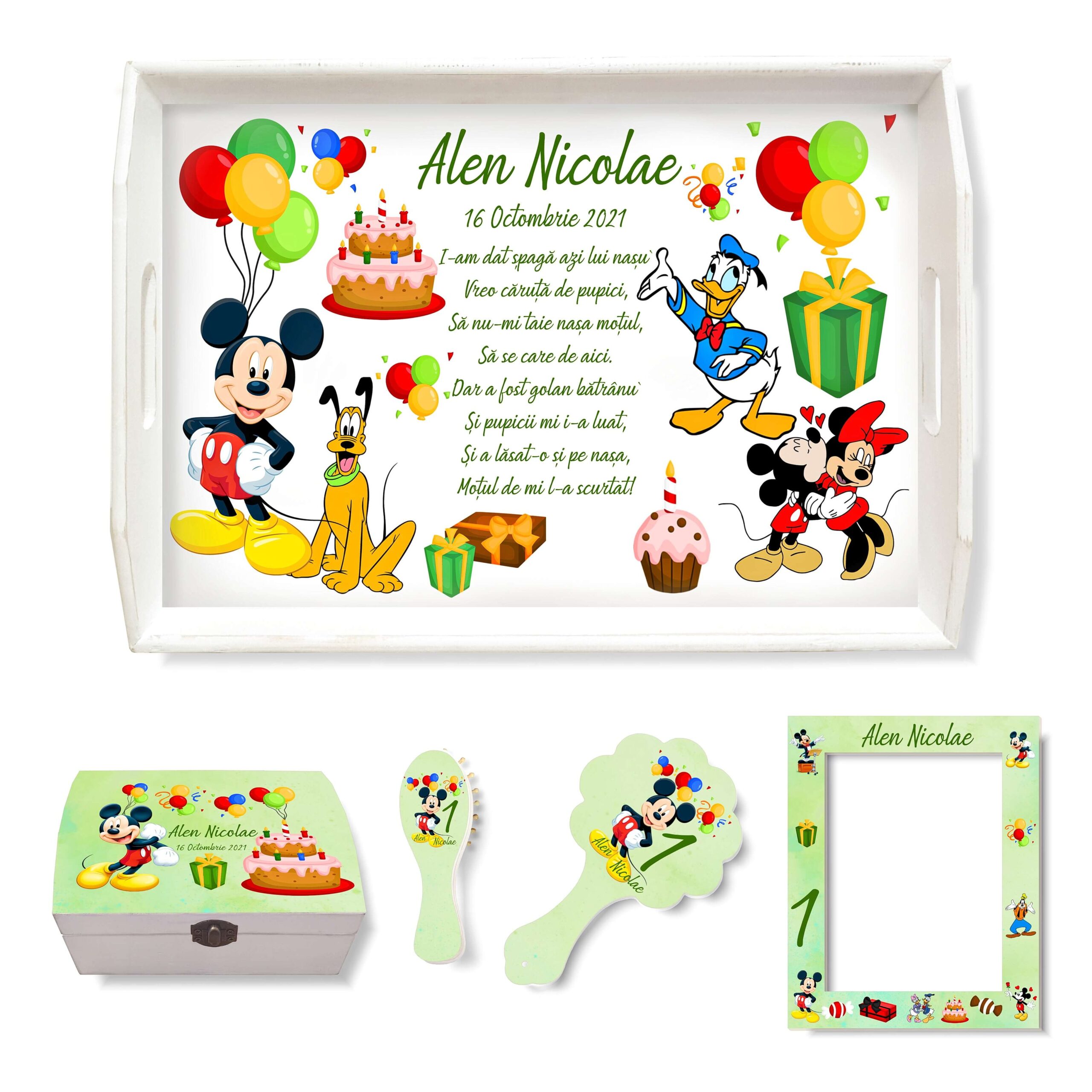 siren Inquiry cube Set Moț Mickey (verde) • Tavite Personalizate