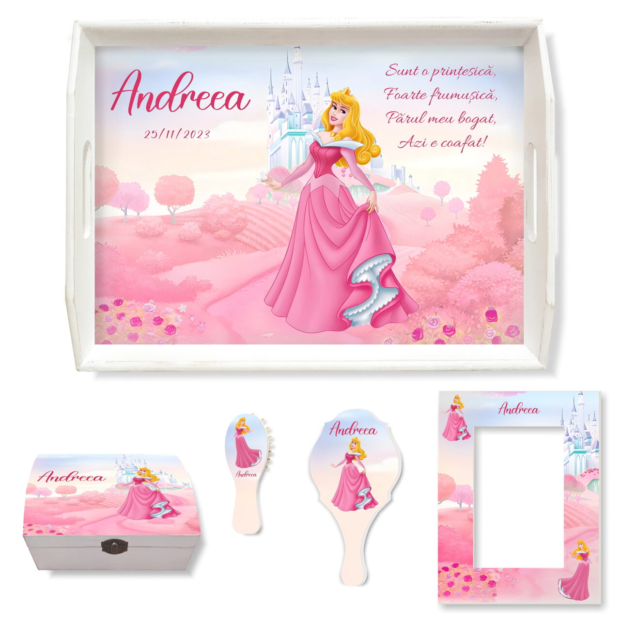 Printesa Aurora Tavita Mot Set Personalizat