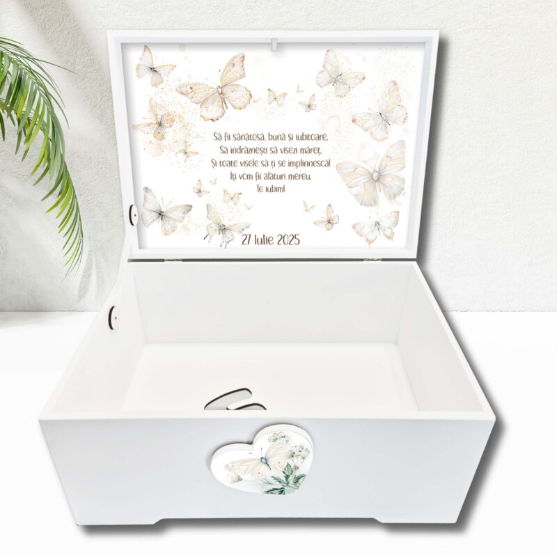 Cutie Amintiri Ivory Butterflies pt. Mot / Botez - imagine 2