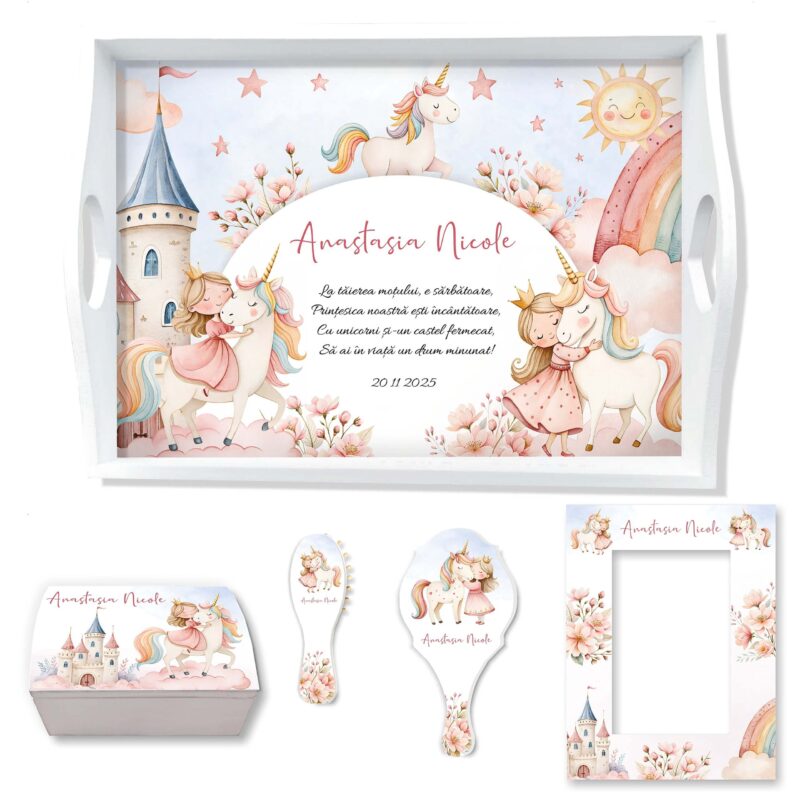 Printesa cu Unicorn Set Tavita Mot Fetite
