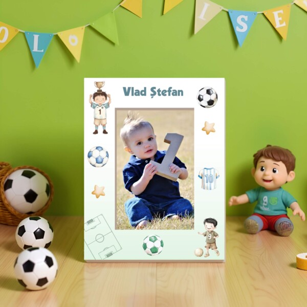 Micul fotbalist rama foto set mot