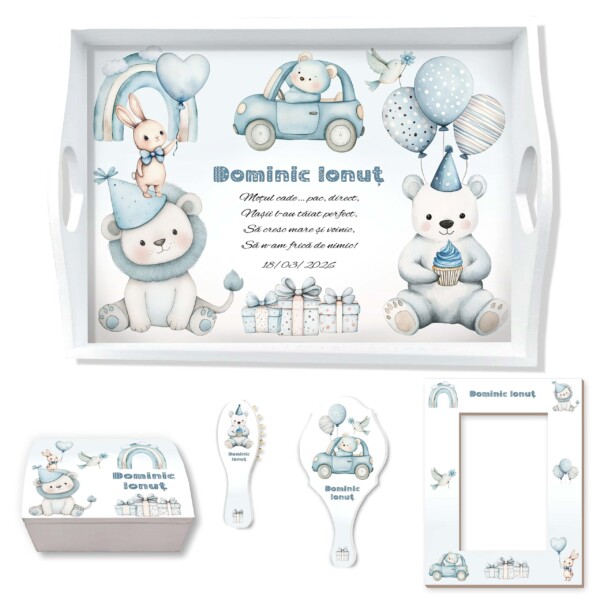 Blue Boho Birthday Set Mot Personalizat Baiat 2