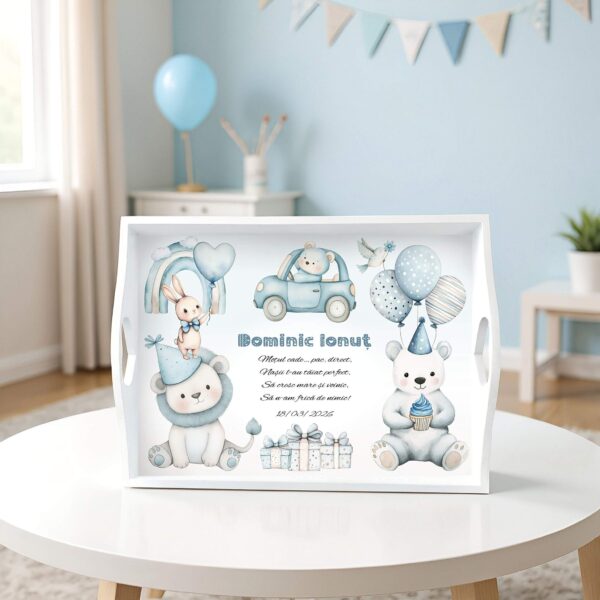 Blue Boho Birthday Set Mot Personalizat Baiat