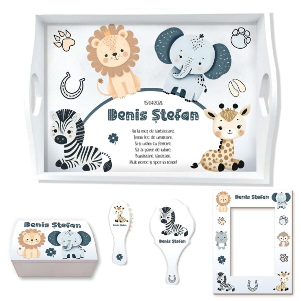 Lucky Safari Baby Blue Set Tavita Mot Baieti