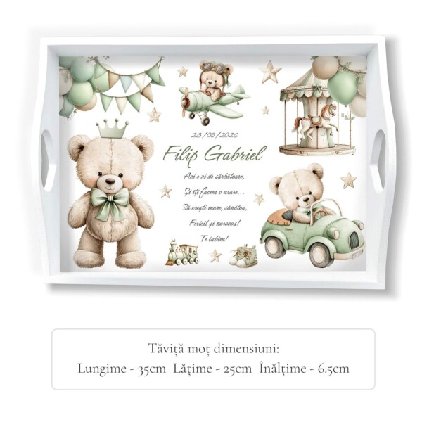 Tavita mot Green Teddy Bear dimensiuni produs