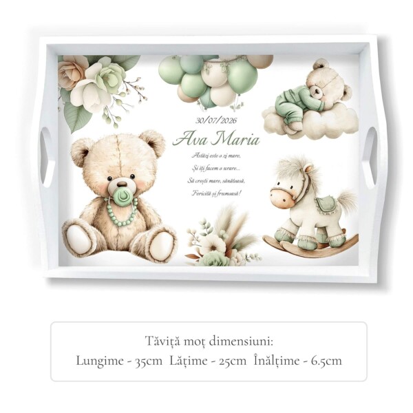 Tavita mot Green Teddy Bear dimensiuni produs