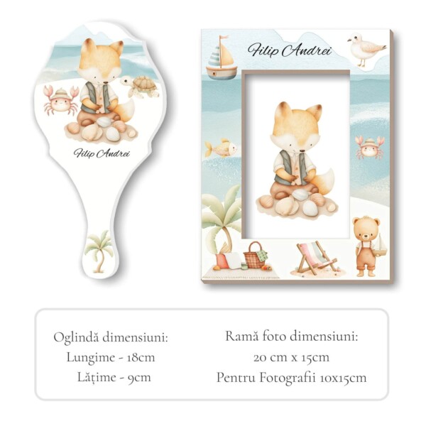 Oglinda Rama Foto Set Mot pentru Baieti Vacanta la Mare
