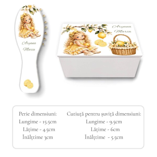 Perie Cutiuta Mot Fetita Lemon Garden