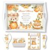 Orange Teddy Set Tavita Mot pentru Fetite