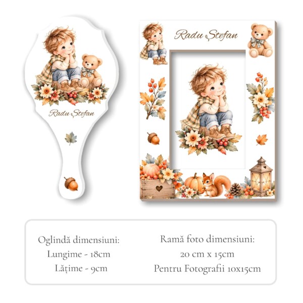 Autumn Baby Boy Oglinda Rama Foto Mot Baieti