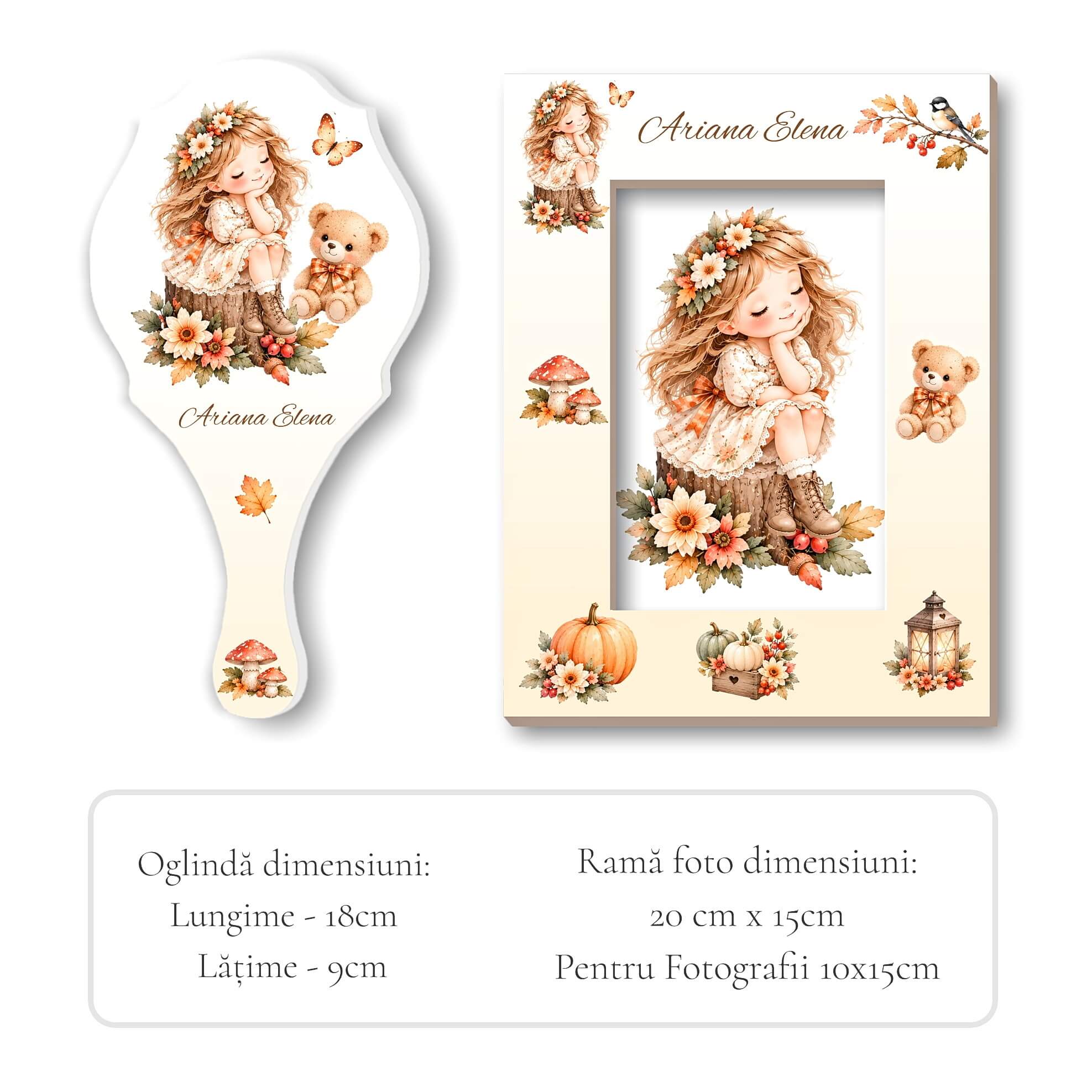 Autumn Baby Girl Oglinda Rama Foto Mot Fetite