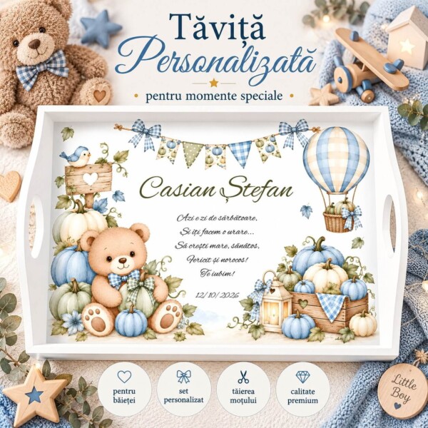 Tavita Mot Baieti Ursulet cu dovleci bleu Prezentare